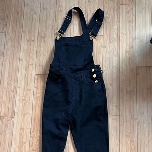 WeWoreWhat Black Overalls with gold hardware